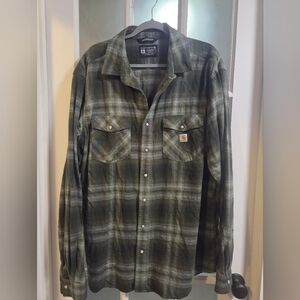 Carhartt Green Plaid Button-Up Shirt
